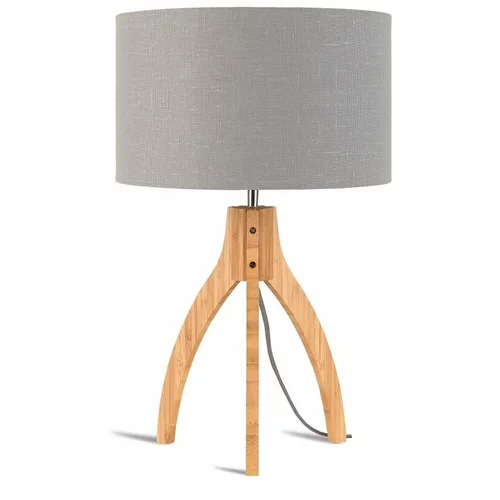 Good&Mojo Stolna lampa sa svijetlosivim sjenilom i Good & Mojo Annapurna konstrukcijom od bambusa