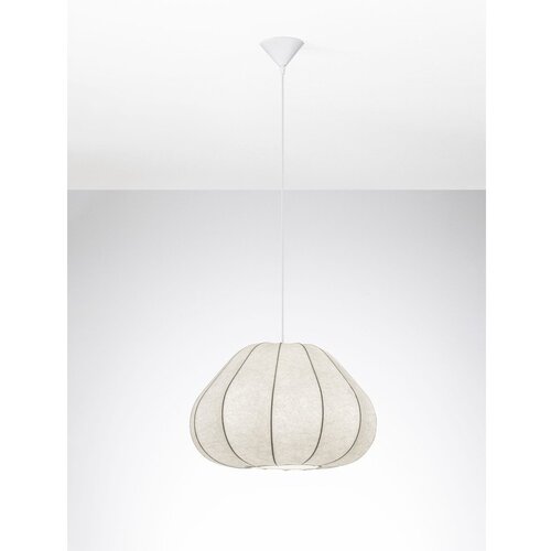 Nova Luce Mat bela tekstilna viseča svetilka &amp;oslash; 50 cm Bora &amp;ndash; Slike
