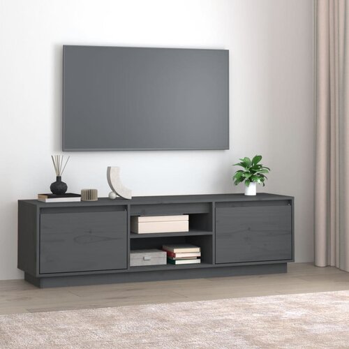 vidaXL TV omarica siva 140x35x40 cm trdna borovina Cene