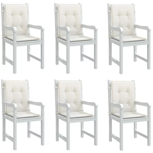 vidaXL Jastuci za stolice 6 kom prošarano krem 100x50x4 cm tkanina