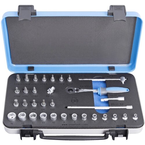 Unior Ključevi nasadni i nastavci, prihvat 1/4", u metalnoj kutiji /33 615151 Cene