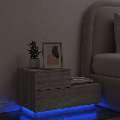  Noćni ormarić s LED svjetlima boja hrasta sonome 70x36x40,5 cm Cijene