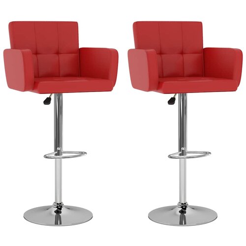 vidaXL Barski stolci od umjetne kože 2 kom crveni Cijene