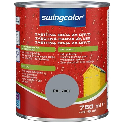 SWINGCOLOR Zaščitna barva za les (Srebrno siva, Svilnati sijaj, 750 ml) Cene