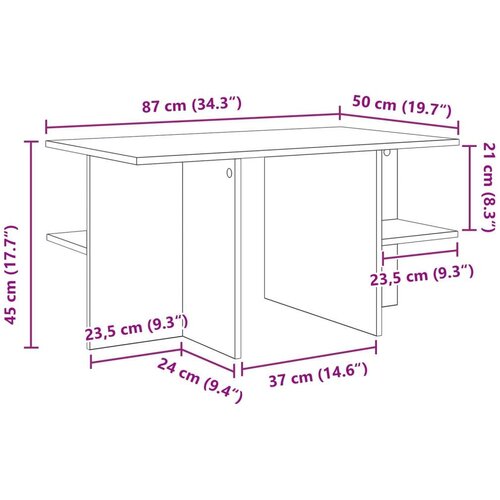  Stolić za kavu Staro drvo 87 x 50 x 45 cm Konstrukcijsko drvo - Staro drvo Slike
