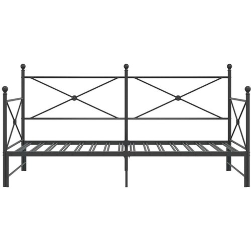  Krevet na rasklapanje bez madraca crni 100x200 cm čelik Slike