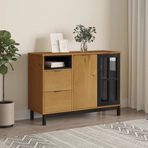  Komoda sa staklenim vratima FLAM 110x40x80 cm masivna borovina Cijene