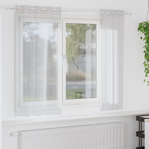 vidaXL Zavjese sa zavjesama 2 pcs Svjetlosiva 140 x 175 cm Poliester Cene