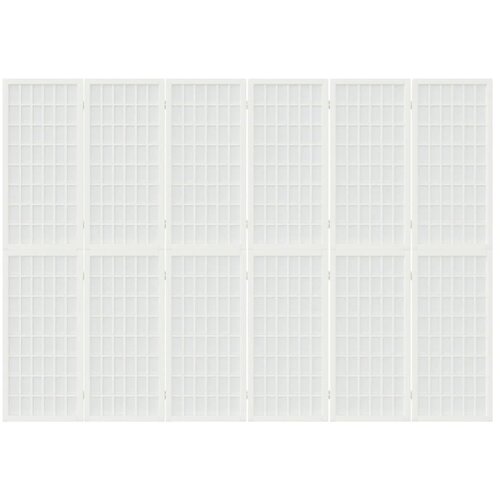  Sklopiva sobna pregrada 6 panela japanski stil 240x170cm bijela Slike