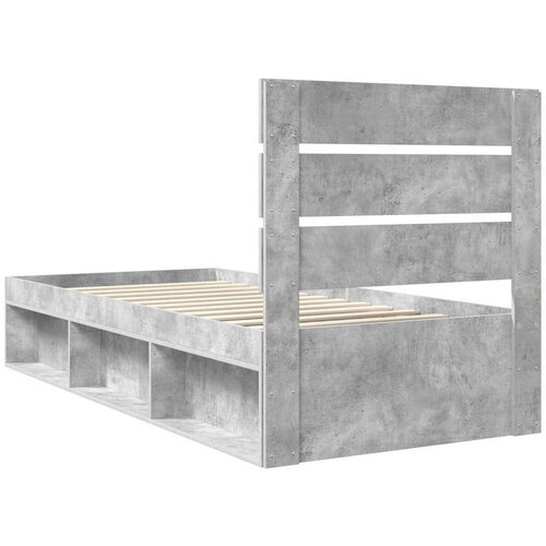  Okvir za krevet s uzglavljem Betonska siva 75 x 190 cm Slike