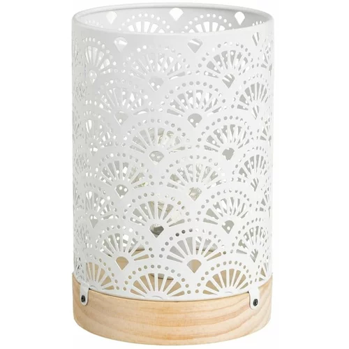 Casa Selección Bijela stolna lampa s metalnim sjenilom (visina 20 cm) –