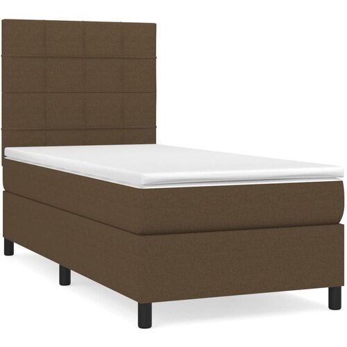 Maison Chic Box spring postelja - Vzmetna postelja z vzmetnico temno rjava 90x200 cm blago SL383, (21909157) Cene