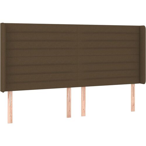 VidaXL Vzglavje z u&amp;scaron;esi temno rjavo 163x16x118/128 cm blago, (20954328) Slike