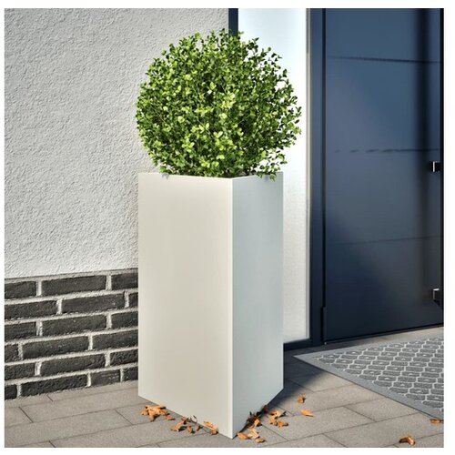 VidaXL Vrtna sadilica bijela trokutasta 50x43x75 cm čelična Slike
