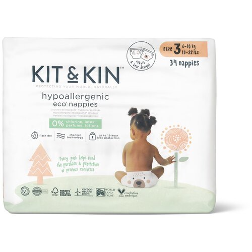 Kit &amp;amp; Kin plenice enkratno vel.3, 7-13 kg (34 pak) 50020 Slike