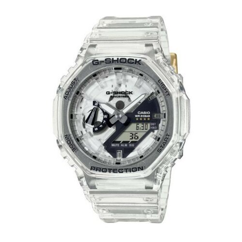Casio Muški g shock transparentni sportski ručni sat sa belim silikonskim kaišem ( ga-2140rx-7aer ) Slike