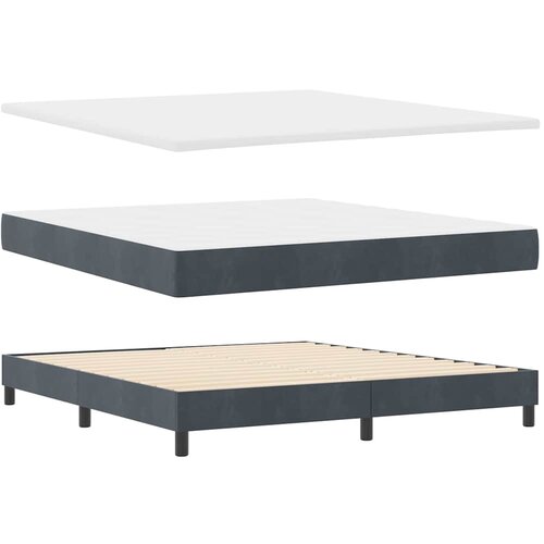  LED Box Spring Krevet s madracem Tamno siva 180 x 200 cm Bar&amp;scaron;un Slike