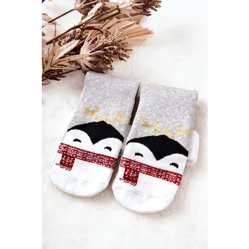 Aura.via Christmas Socks Penguin Grey