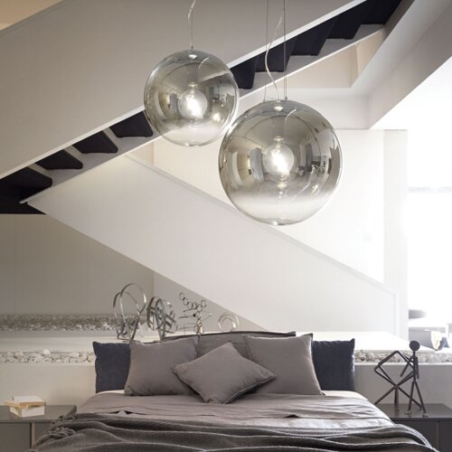 Ideal Lux luster na sajli mapa 1xE27/42W/230V, prečnik 20 cm, siva/dimljena Slike