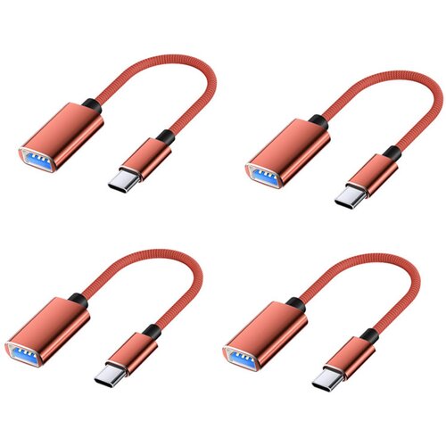 INF Type-C najlon OTG 4-pack &amp;ndash; USB 3.0 OTG adapterji s PD polnjenjem Red, (5000296322) Slike