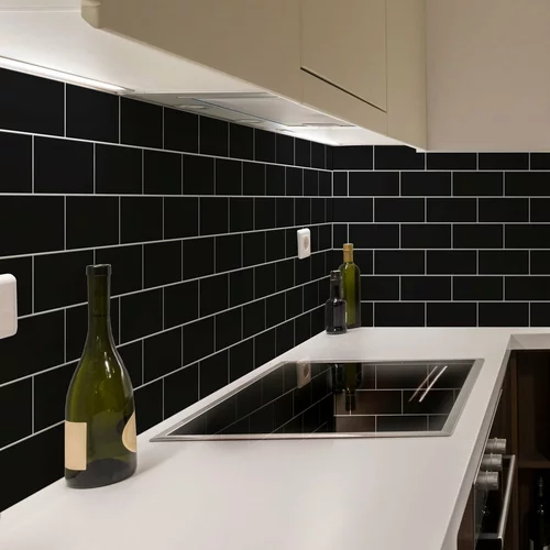 Ambiance Komplet nalepk za ploščice 30 kosov 20x10 cm Subway Tiles Black - Ambiance