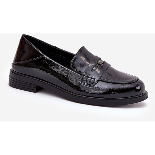 VINCEZA Elegant Patent Leather Women's Moccasins Made Of Natural Leather Cene