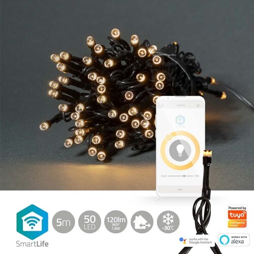 Nedis WIFILX01W50 - led božićni lanac 50xLED/8 funkcija 10m IP65 wi-fi tuya topla bela Slike