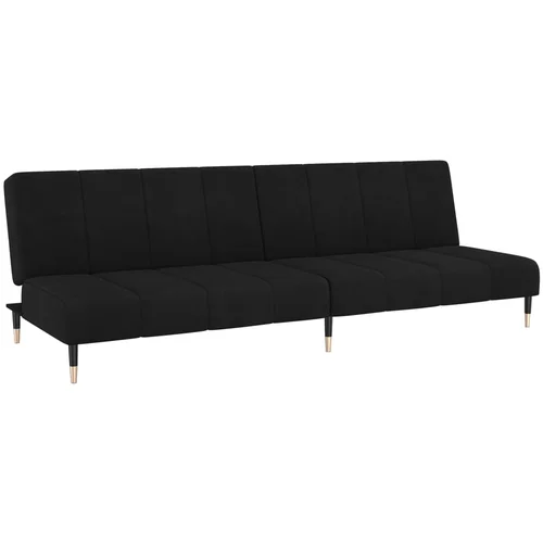 MAISON CHIC kavč - Sofa - Kanape dvosed z ležiščem črn žamet, (21726653)