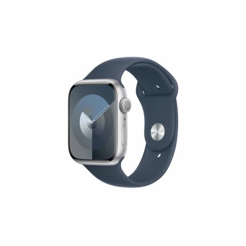 Apple watch S9 gps 45mm silver with storm blue sport band - s/m Slike
