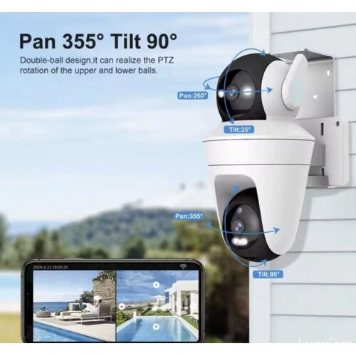  ptz wifi kamera sa dve rotirajuće glave – dualna 28MPX iCAM365 sigurnosna kamera Cene