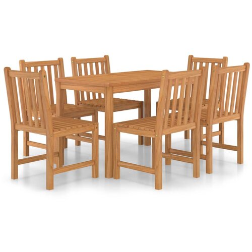  Vrtni blagovaonski set od 7 dijelova 120 x 70 cm masivno tikovino drvo - 6 Slike