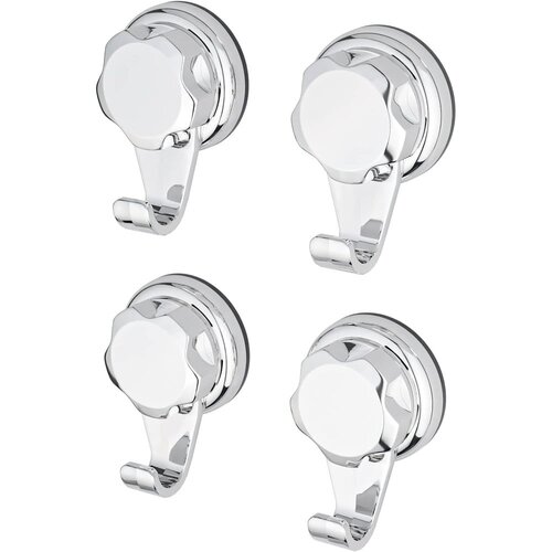 Compactor Metalne samoljepljive kuke u setu 4 kom u srebrnoj boji Bestlock Bath &amp;ndash; Slike