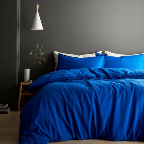 Content by Terence Conran Modra posteljnina za zakonsko posteljo 200x200 cm Relaxed –