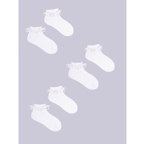 Yoclub čarape za devojčice Turn Cuff Ruffle Cotton 3-pack SKA-0122G-010J-001 Slike