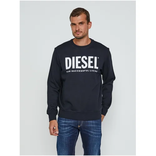 Diesel Men's Black Sweatshirt Girk-Ecologo - Men's