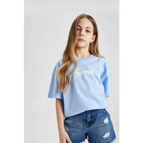 Defacto Girl Oversize Fit Back Printed Short Sleeve T-Shirt Cene