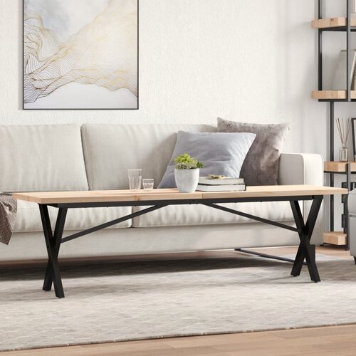 Furnova Klubska mizica X okvir 160x40x45,5cm trdna borovina lito železo, (21913591) Cene