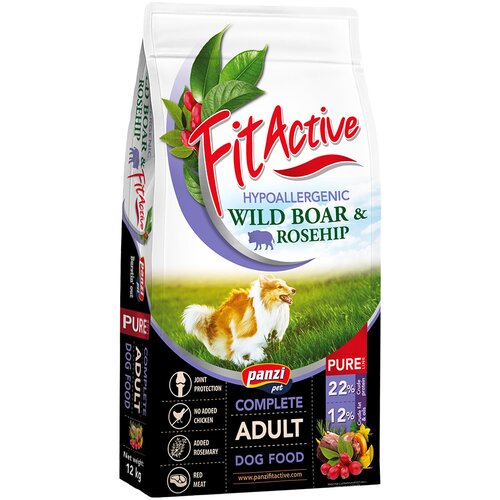 FIT ACTIVE Pure Hypoallergenic z divjim pra&amp;scaron;ičem in &amp;scaron;ipkom - Varčno pakiranje: 2 x 12 kg Slike