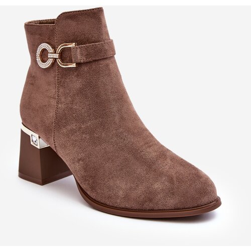 Kesi Fashionable Women's Brown Suede Ankle Boots Nola Cene