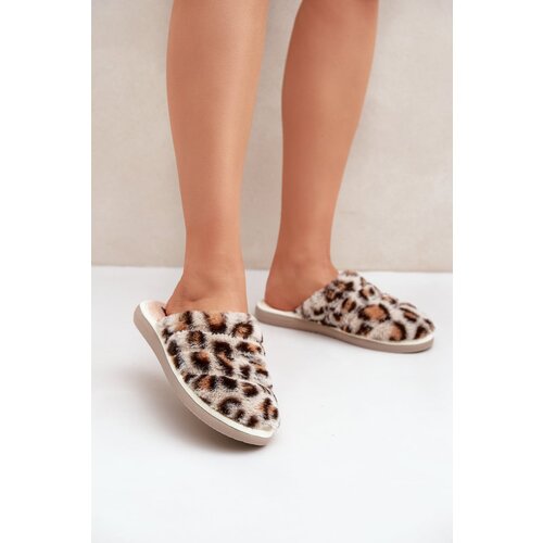 Inblu Faux Fur Slippers Panther Beige Slike