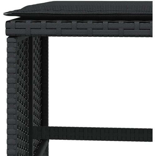  Vrtni stolci s jastucima 4 kom crni 40x40x35 cm od poliratana Slike