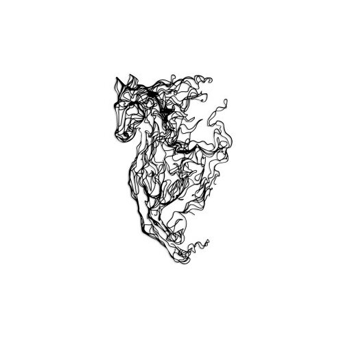 Wallxpert Zidna dekoracija Cavallo-1, 41 x 66 cm, Crna Slike