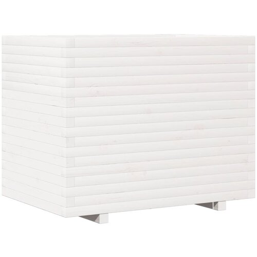 VidaXL Vrtno cvetlično korito belo 90x60x72,5 cm trdna borovina, (21229093) Slike