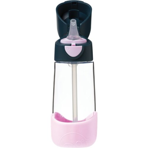 B.box Bottle with Straw steklenička s slamico Indigo Pink 450 ml Slike