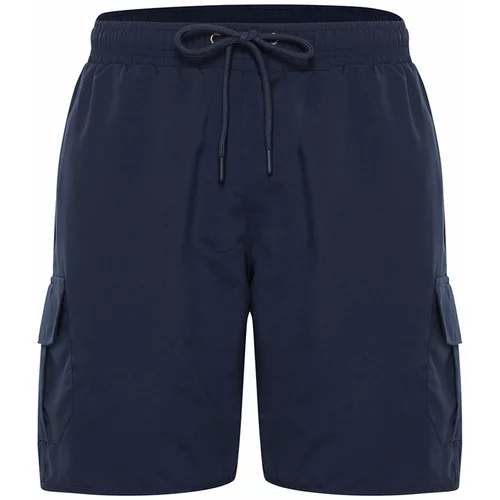 Trendyol Men's Navy Blue Standard Size Marine Shorts with Cargo Pocket
