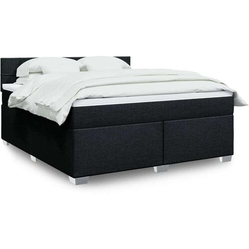  Krevet s oprugama i madracem crni 180x200 cm od tkanine Slike