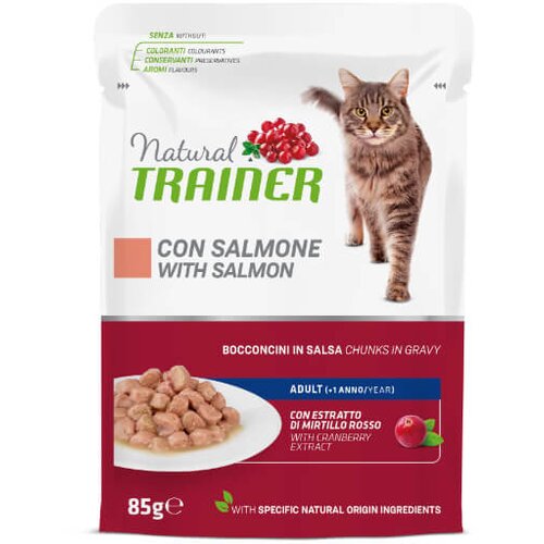 Natural trainer Cat Adult, vrečka - losos - 85 g 12 x 85 g Cene