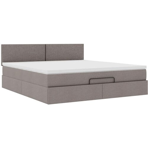 vidaXL Otomanski posteljni okvir z vzmetnico taupe 160x200 cm blago, (21653382) Cene