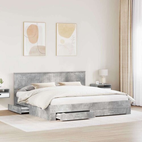  Okvir za krevet s uzglavljem Betonski sivi 200 x 200 cm Slike