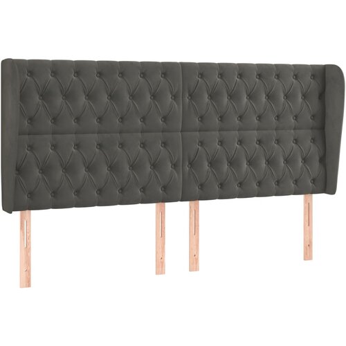 Maison Chic vzglavna omarica - nočna omarica - posteljna omarica z ušesi temno sivo 203x23x118/128 cm žamet, (21710592) Cene